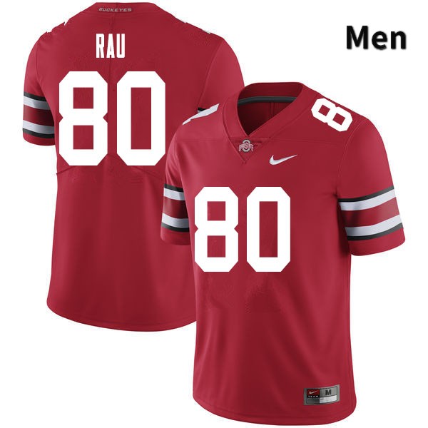 Ohio State Buckeyes Corey Rau Men's #80 Red Authentic Stitched College Football Jersey